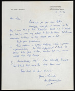 DON BRADMAN hand-written and signed letter, 11th August 1976, on his home letterhead; responding to a letter in which he was asked for his views on being the Australian Team Captain and on which team he thought had been his best. He also comments on the f