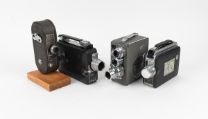 VARIOUS MANUFACTURERS: Group of four movie cameras - one Keystone K-8, one Cin&eacute;-Kodak Magazine 16, one Magazine Cin&eacute;-Kodak Eight Model 90, and one Nizo Heliomatic 8. (4 items)