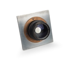 ROSS LONDON: Homocentric 8&frac12;" f6.3 brass lens [#223217] on lens board.