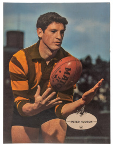 HAWTHORN: 1960s "Heinz 57 VFL Player" posters: Peter Hudson and John Peck; together with ESSENDON'S Jack Clarke. (3). All 56 x 42cm.