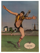 HAWTHORN: 1960s "Heinz 57 VFL Player" posters: Peter Hudson and John Peck; together with ESSENDON'S Jack Clarke. (3). All 56 x 42cm. - 2