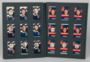 1933 Allen's "League Footballers" (striped background colours), complete set (144) in slip-in album pages as collected by the late Collingwood footballer, Bruce Andrew. - 3