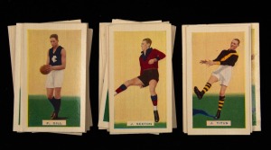 1934 Hoadley's "Victorian Footballers" Action Series, part set [28/50]; mainly in fine-VF condition.