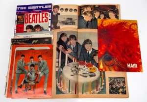 THE BEATLES IN AUSTRALIA: Collection comprising two scrapbooks of magazine and newspaper clippings from The Beatles 1964 tour of Australia, plus the 1964 program from the film release of "A Hard Day's Night," a 1963 booklet titled "Meet the Beatles," a nu