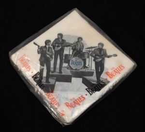 THE BEATLES: Original pack of 50 paper napkins, made by Rolex Paper Co. London, 1963. Pictures of The Beatles courtesy of ABC Television, licensed by Seltaeb Inc. Made in Austria. (49 present).