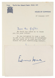 A collection of autographs assembled in 1977 to be "sold in aid of the Church Funds of St. Michael-at-Bowes". The 76 autographs include David Attenborough, Douglas Bader, Roger Bannister, Cecil Beaton, Ingrid Bergman, John Betjeman, Jack Brabham, Barbara 