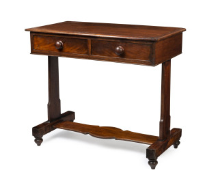 A Colonial sofa table with dummy drawers, Australian cedar, 19th century, 80cm high, 91cm wide, 50cm deep