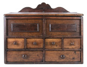 A wall mounted scullery pantry, stained pine, South Australian origin, 19th century 46cm high, 52cm wide, 20cm deep
