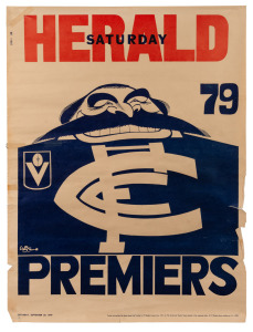 A collection of WEG posters celebrating CARLTON Premierships 1979, 1981 (2), 1982, 1995, fair condition only, (5 items).