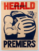 A collection of WEG posters celebrating CARLTON Premierships 1979, 1981 (2), 1982, 1995, fair condition only, (5 items). - 4