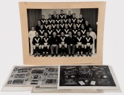 The VICTORIAN LEAGUE TEAM to the AUSTRALIAN CARNIVAL, MELBOURNE July 1958: Large format original photograph (37 x 50cm), with Jack Clarke, Allen Aylett, Bob Davis, Ted Whitten, Bob Skilton, John Schultz and Norm Smith (the coach) amongst the other player