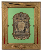 H.W. STEVENSON: Illustrated certificate, issued by the Billiard Association of Great Britain Ireland And The Colonies, proclaiming 'This is to Certify that H.W. Stevenson made a break of 582 with Ivory Balls on a Standard Billiard Table, on November 25 18