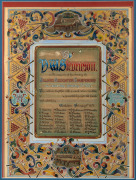 H.W. STEVENSON: Hand-painted illuminated presentation certificate presented to Stevenson's wife to mark the occasion of Stevenson winning the Billiard Association Championship in Maidstone on January 5th 1901, with scores (Stevenson 9000 to his longtime r - 2