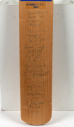 A SHANE WARNE signed "Kookaburra" full-sized cricket bat; together with another full-sized bat signed by the 1994 SURREY team including Adam Hollioake, Graham Thorpe. and Martin Bicknell. (2 bats). - 3