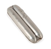 H.W. STEVENSON: Sterling silver pocket cigar case, length 13cm, engraved to the lid 'C.L. to H.W.S. 15-7-20'. Weight: 86g.