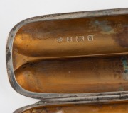 H.W. STEVENSON: Sterling silver pocket cigar case, length 13cm, engraved to the lid 'C.L. to H.W.S. 15-7-20'. Weight: 86g. - 3