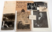H.W. STEVENSON: An archive of photographs (some signed), postcards, and articles pertaining to Stevenson, including of note two short typewritten memoirs signed by Stevenson titled 'Odd Games Around The World' and 'Billiards With The Grand Fleet', the lat