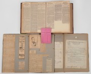 H.W. STEVENSON: Three scrapbooks filled with clippings of original newspaper articles from throughout Stevenson's career, some authored by Stevenson himself as a correspondent, as well as telegrams (both to and from him), photographs, etc.
