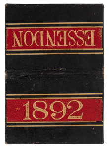 ESSENDON: 1890 Member's Season Ticket, No.467; black and red leather with gilt "ESSENDON" to the front cover and "1892" to the back cover; with details of the committee and the club's fixture for the year. Extremely rare. We have previously offered just o