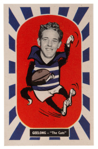 1957 Kornies Footballer - Mascot Card: No.12 - Bernie Smith - Geelong. Superb condition.