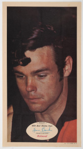 1971 SCANLENS 'FOOTBALLERS' POSTER - RICHMOND: Francis Bourke, poster #13 [1/24]. Rare.