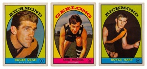 1968 SCANLENS "VFL FOOTBALLERS" Series A, complete set [44] in VF-EF condition. Together with the 1967 Grand Final Football Record, a scene from which features on the back of the cards.