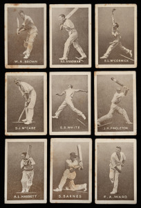 1937 GRIFFITHS BROTHERS (Black Crows Cough Drops and Cruising Toffee), large part set [9/11], lacking only Badcock, and Bradman walking to bat.