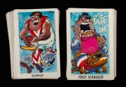 1973 SUNICRUST "WEG'S Fantastic Footy Cartoons" an almost complete set [36/40] plus some duplicates. (Total: 65); mixed condition.