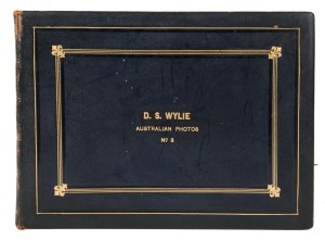 Leather-bound album with gold embossed title "D.S. Wylie Australian Photos No.3", with 41 photographs, mainly 16.5 x 24 cm and all neatly titled in the margins below the images. From an Expedition to North-West Australia in 1926 and later travels; include