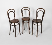 A set of three antique Bentwood cafe bar stools, 19th/20th century, 94cm high