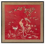 A framed Chinese silk embroidery, 20th century, 83 x 84cm overall