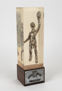 Barry Round's 1979 Truth Newspaper Cazaly Award, with text 'Footballer Of The Year - Third Place Getter', height 310cm.