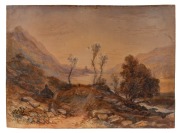 ARTIST UNKNOWN (Scottish School), (untitled loch scene), watercolour on card, inscribed verso (illegible), 33 x 45cm