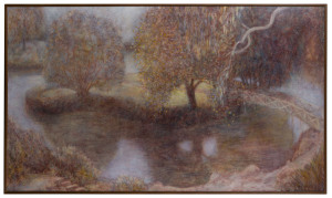 CHRISTINE JOHNSON (1958 - ), Garden at Ripponlea, 1993, oil on linen, signed and titled verso, 105 x 183cm.