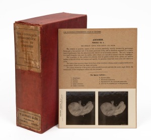 WATERSTON & BURNET: Extensive set of stereo cards in cloth-lined box titled 'Edinburgh Stereoscopic Atlas of Anatomy', each with accompanying descriptive notes.