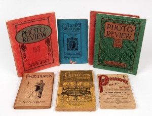 Group of eight early photography-related paperback publications, comprising 1888 'Photography For All' by W. Jerome Harrison, 1892 'Catalogue Of Stereopticons Dissolving View Apparatus...', 1898 'Photography' by A.H. Blake, 1899 'The Photo-Miniature - A M