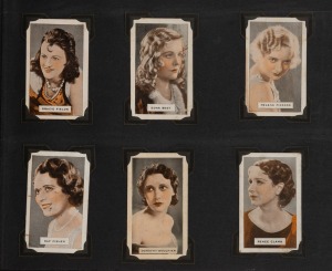 CIGARETTE and TRADE CARDS. Collection of forty-eight c. 1930s movie star cigarette cards in 25 x 17cm album, including State Express, Standard, Giant Licorice, and others.