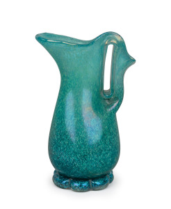 ERCOLE BAROVIER "Eugenio" unusual green speckled Murano glass pitcher, circa 1950s, 15.5cm high