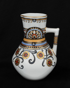CHRISTOPHER DRESSER designed antique English porcelain jug by MINTONS, 19th century, impressed mark to base, 19.5cm high