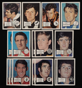 1970 SCANLENS: VFL Football "Mini-Posters", large part-set (10/12), plus six duplicates (total 16).