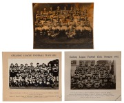 GEELONG FOOTBALL CLUB: 1951 and 1952 Premiership Team photographs, by Bryan Marshall, individually mounted on backing card, with the printed names of the team members and officials, both in VG condition, together with photograph of the 1931 Premiership te