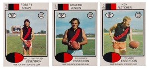 1975 SCANLENS "VFL Footballers", almost complete set, [124/132]. lacking #5, 12, 33, 53, 61, 81, 82 and 108; mainly VG/EF condition. (124).