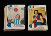 1975 SCANLENS "VFL Footballers", almost complete set, [124/132]. lacking #5, 12, 33, 53, 61, 81, 82 and 108; mainly VG/EF condition. (124). - 2