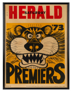 1973 RICHMOND Premiership poster by WEG; attractively framed & glazed, overall 69 x 52.5cm.