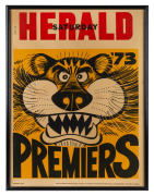 1973 RICHMOND Premiership poster by WEG; attractively framed & glazed, overall 69 x 52.5cm.