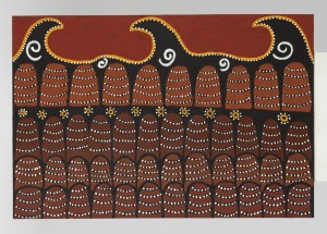 SADE CARRINGTON PURNALULU, (untitled Bungle Bungles), oil on canvas, signed verso "Sade, 2010", with gallery stock number 1504, 60 x 92cm