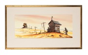 COL BROWN, four artworks, oil on board, all signed "Col Brown", the largest 48 x 82cm overall.