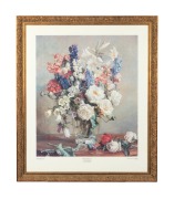 Five assorted framed artworks and prints, ​​​​​​​the largest 93 x 82cm overall.