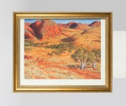 Five assorted framed artworks and prints, ​​​​​​​the largest 93 x 82cm overall. - 3