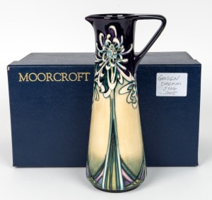 MOORCROFT "Golden Dream" English pottery jug by Nicola Slaney, in original box of issue, circa 2005, impressed factory mark and artist details to base, 24cm high